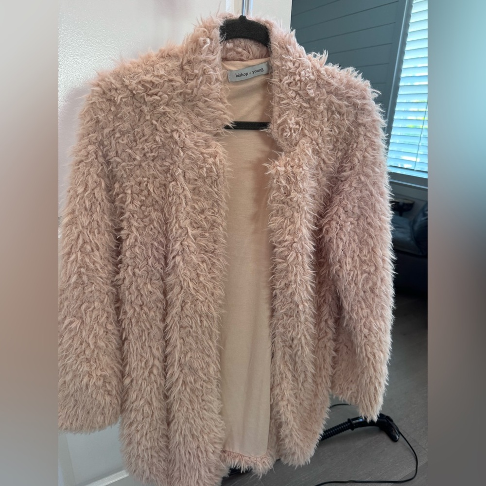 Anthropologie Soft Pink Teddy Jacket